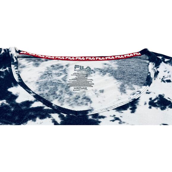 FILA SLEEPWEAR, MIDI LENGTH, WOMENS, 2X, NAVY BLUE & WHITE ABSTRACT PATTERN - Picture 2 of 9